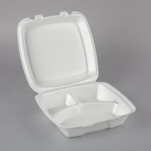 200/ CASE Styrofoam Take Out Boxes with Hinged Lids