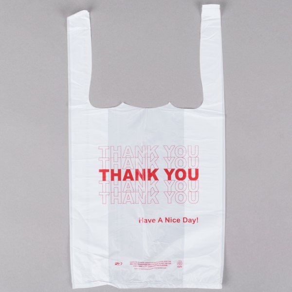 WHITE PLASTIC “THANK YOU” BAG