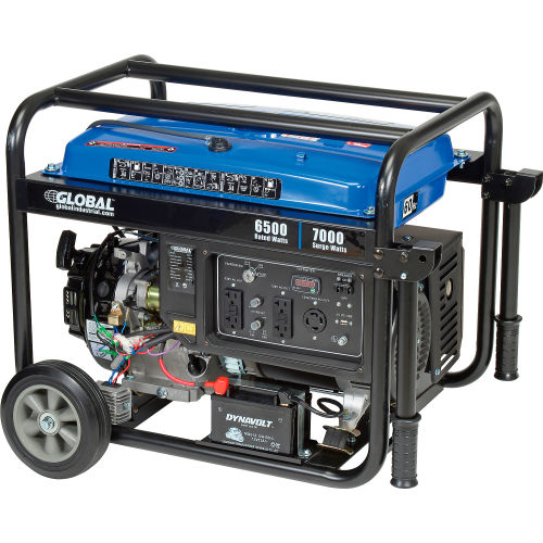 Global Industrial™ Portable Generator W/ Electric/Recoil Start, Gasoline, 6500 R
