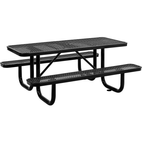 Global Industrial™ 6' Rectangular Picnic Table, Expanded Metal, Black