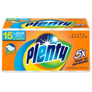 15 ROLLS/ CASEPlenty 2- ply Ultra Premium Flex-A-Size Paper Towels